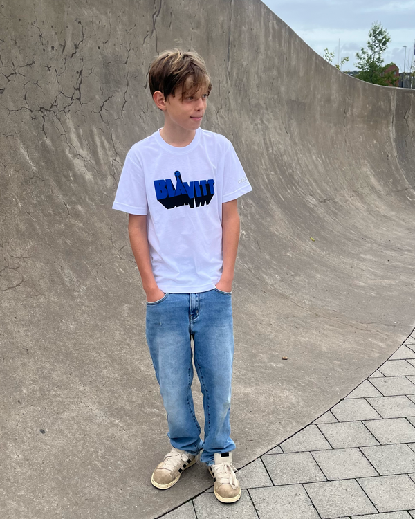 T-shirt Blåvitt 3D Vit Jr