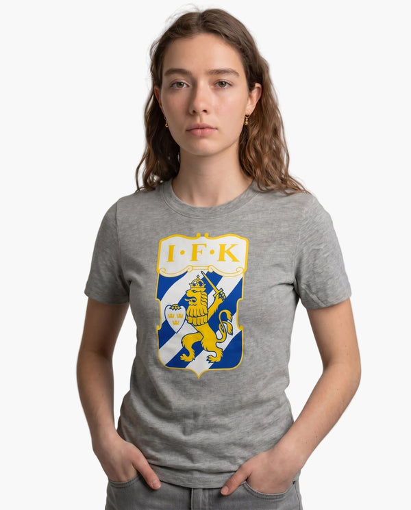 T-Shirt Klubbmärke Grå Dam