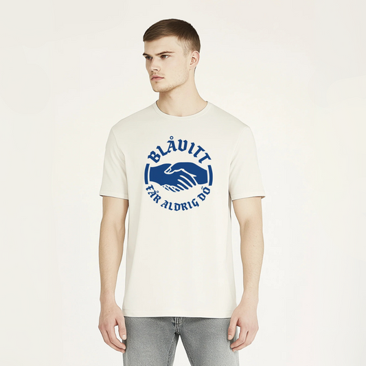 T-shirt Blåvitt Får Aldrig Dö Beige