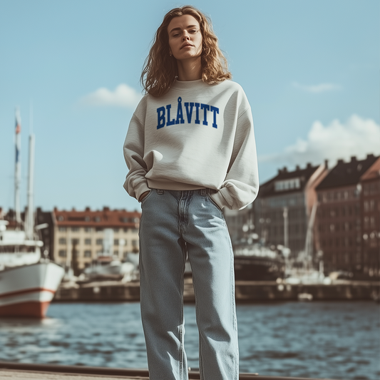 Collegetröja Blåvitt