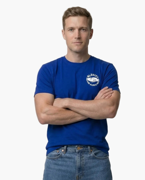 T-shirt Blåvitt Får Aldrig Dö Blå